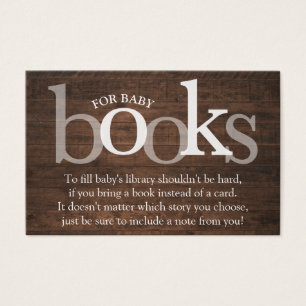 Rustic Bring a Book Request Card Baby Shower