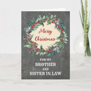 Rustic Brother and Sister in Law Merry Christmas Card