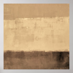 'Rustic' Brown Abstract Art Poster