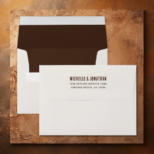 Rustic Brown and Cream Boho Western Wedding Envelope