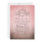 Rustic Brown and Pink Bohemian Wedding Invitation