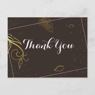Rustic brown and white Thank you Postcard