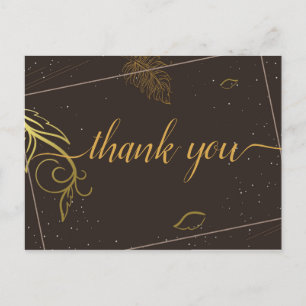 Rustic brown and white Thank you Postcard