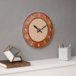 Rustic Brown Art Deco Style Clock<br><div class="desc">This circular art deco style clock,  I have called rustic. It has a kind of country feel to it. I could see this adorning a country home. The pattern and numerical font are art deco and I loved making this clock. I hope you like it.</div>