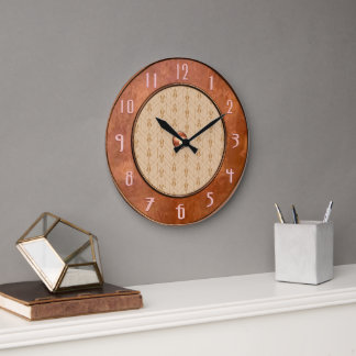 Rustic Brown Art Deco Style Clock