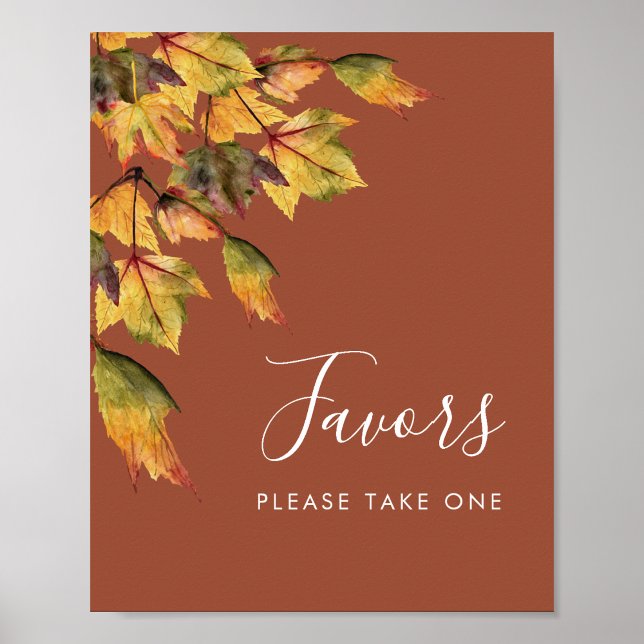 Rustic Brown Autumn Foliage Fall Wedding Favours  Poster (Creator Uploaded)
