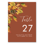 Rustic Brown Autumn Foliage Fall Wedding Table Number<br><div class="desc">Rustic Brown Autumn Foliage Fall Wedding Table Number. All the texts are pre-arranged for you to personalise easily and quickly with your own details.</div>