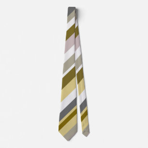 Rustic Brown, Beige and Grey Stripes Tie