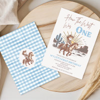 Rustic Brown Blue How West Was One 1st Birthday