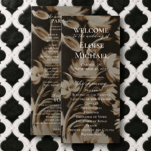 Rustic Brown Botanical Pattern Ceremony Program