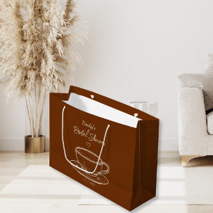 Rustic Brown Coffee Bridal Shower Favour Gift Bag