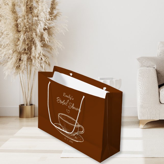 Rustic Brown Coffee Bridal Shower Favour Gift Bag (Creator Uploaded)