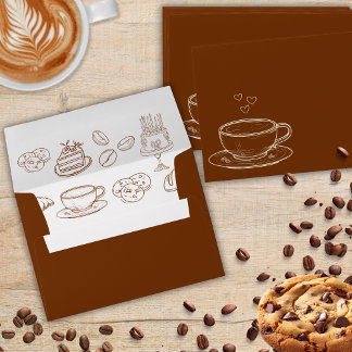 Rustic Brown Coffee Bridal Shower Wedding Envelope