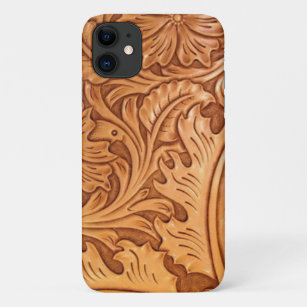 Rustic brown cowboy fashion western leather Case-Mate iPhone case