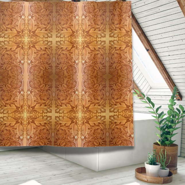 Rustic brown cowboy fashion western leather shower curtain (Rustic brown cowboy fashion western leather shower curtain)