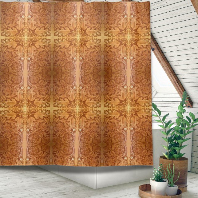Rustic brown cowboy fashion western leather shower curtain (Rustic brown cowboy fashion western leather shower curtain)
