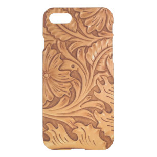 Rustic brown cowboy fashion western leather iPhone SE/8/7 case