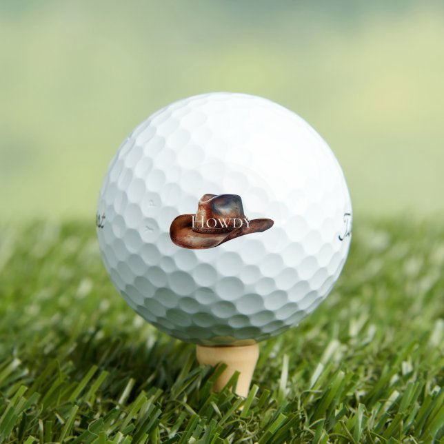 Rustic Brown Cowboy Hat Golf Balls (Insitu Tee)