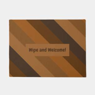 Rustic Brown Diagonal Stripes Doormat