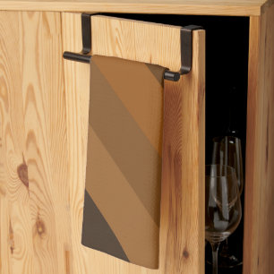 Rustic Brown Diagonal Stripes  Tea Towel