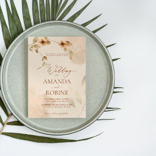 Rustic Brown Elegant Wedding Invitation