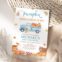 Rustic Brown Fall Pumpkin Truck 1st Birthday