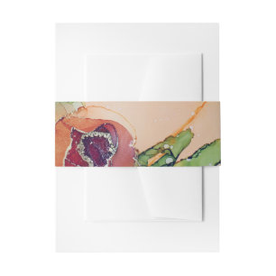 Rustic Brown Floral Wedding Invitation Belly Band