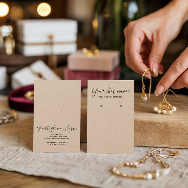 Rustic brown kraft black earring display card (Rustic brown kraft black earring display card)