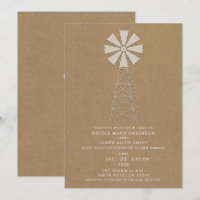Rustic Brown Kraft Farm Windmill Modern Wedding