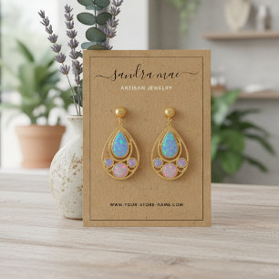 Rustic Brown Kraft Paper Look Jewellery Display Ca Business Card