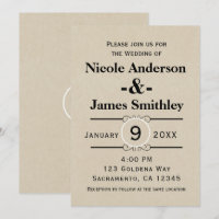 Rustic Brown Kraft Paper Minimalist Wedding