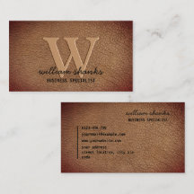 Rustic brown leather gold monogram script stylish
