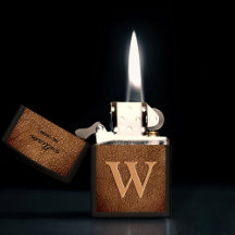 Rustic brown leather Monogram stylish script name