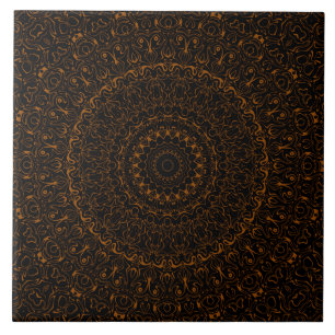 Rustic Brown Mandala with Western Charm Tile