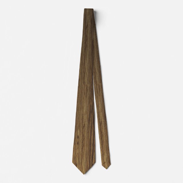 Rustic Brown Natural Woodgrain Design Tie (Front)