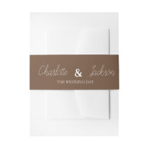 Rustic Brown Old Money Invitation Belly Band