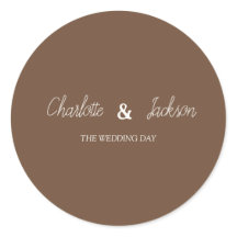 Rustic Brown Old Money Wedding Sticker
