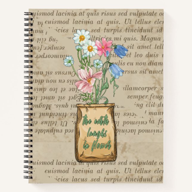 Rustic brown paper Kraft Farmhouse style Notebook (Front)