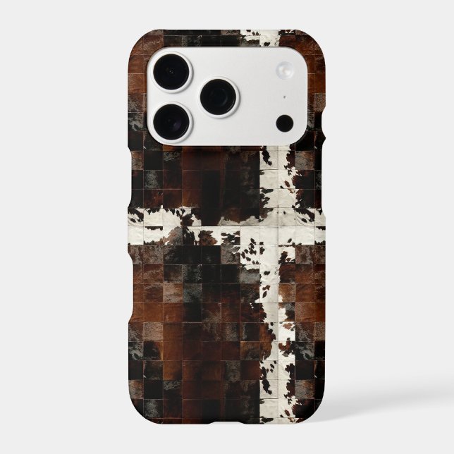 Rustic Brown Patchwork Cowhide (Back)