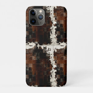 Rustic Brown Patchwork Cowhide Case-Mate iPhone Case