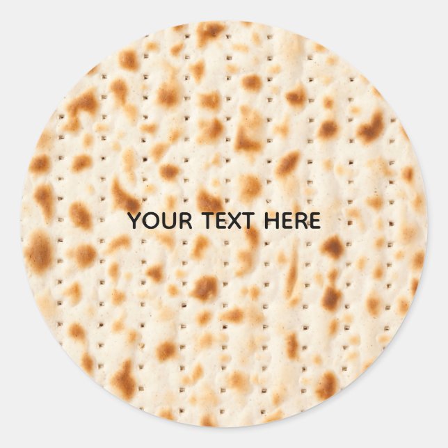 Rustic Brown Realistic Matzah Texture Graphic Classic Round Sticker (Front)