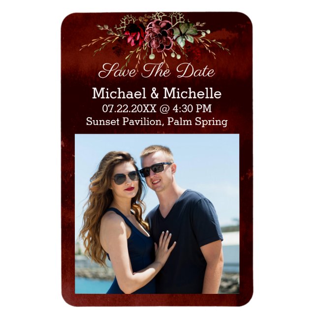Rustic Brown Save The Date of Our Wedding Magnet (Vertical)