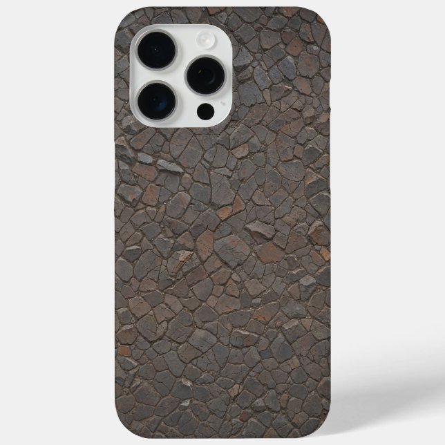 Rustic Brown Stone Mosaic Natural Rock Texture Case-Mate iPhone Case (Back)