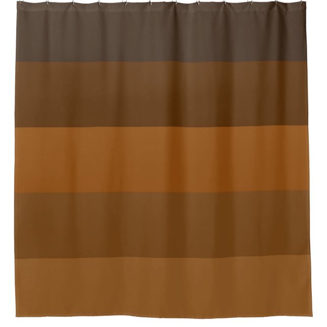 Rustic Brown Stripes Shower Curtain (Front)