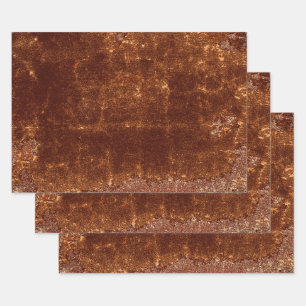 Rustic Brown Texture Country Vintage Grunge Wrapping Paper Sheet