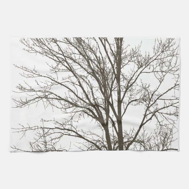 Rustic brown tree branches  tea towel (Horizontal)