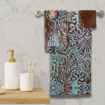 Rustic brown turquoise western country pattern 