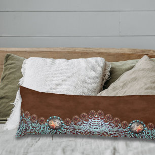 Rustic brown turquoise western country pattern  body cushion