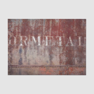 Rustic Brown Vintage Old Texture Train Typography Tissue Paper