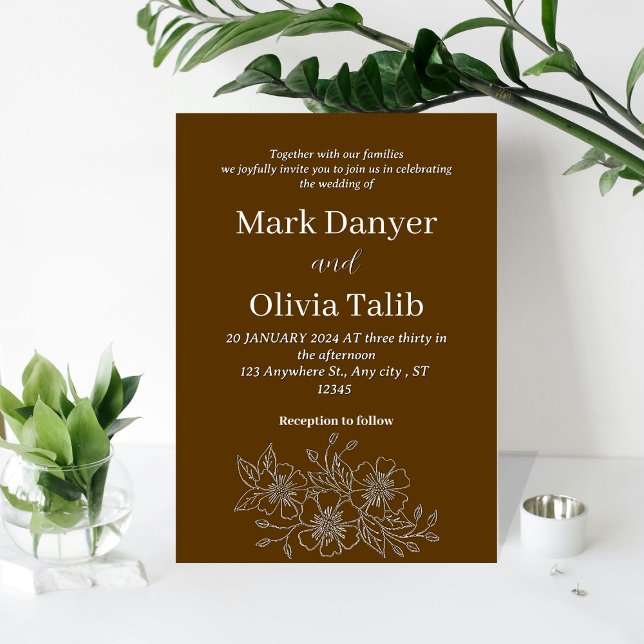 Rustic Brown Wedding Invitation | Natural (Creator Uploaded)